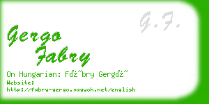 gergo fabry business card
